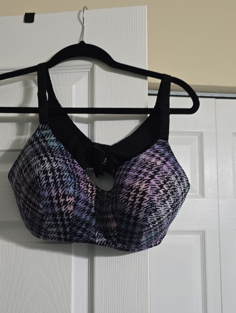 Women’s Black Multicolor Patterned Full-Coverage Bra
